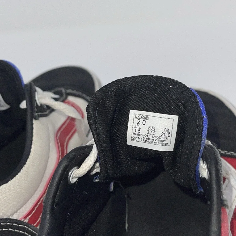 Vans Ward color block Shoes Size 2 Red white blue Black ColorWay Off‎ The Wall